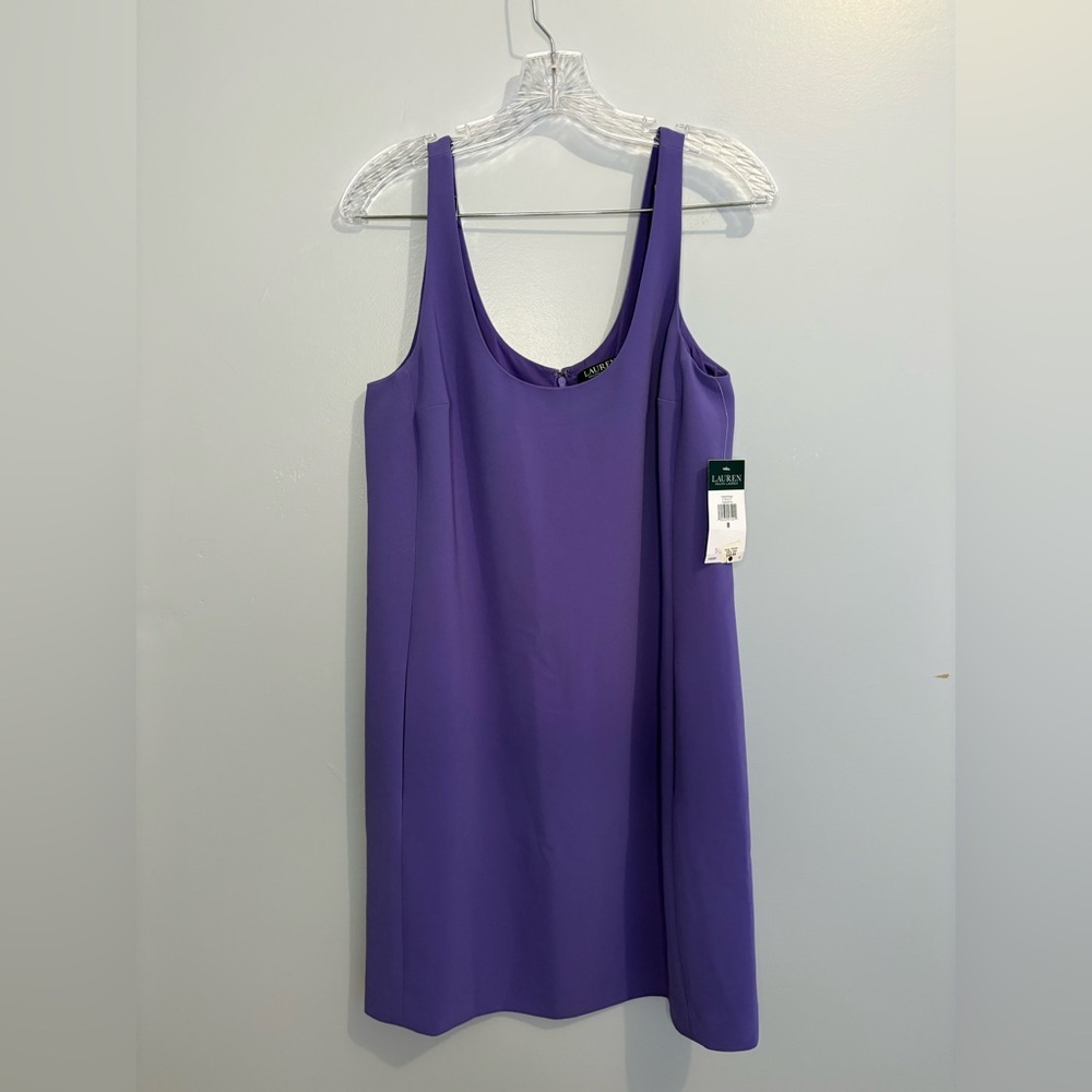 Lauren Ralph Lauren Sleeveless Light Purple Crepe Scoop-neck Above Knee Y2K 8 - Picture 5 of 16